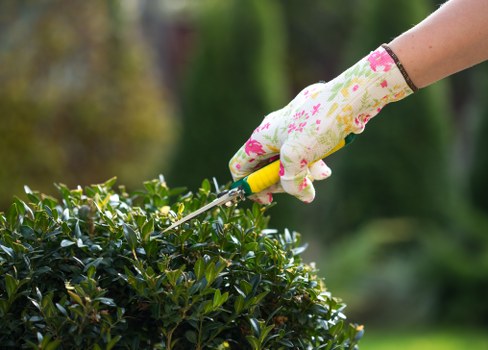 Operative preparing to mow a lawn with safety gear at the start of a job